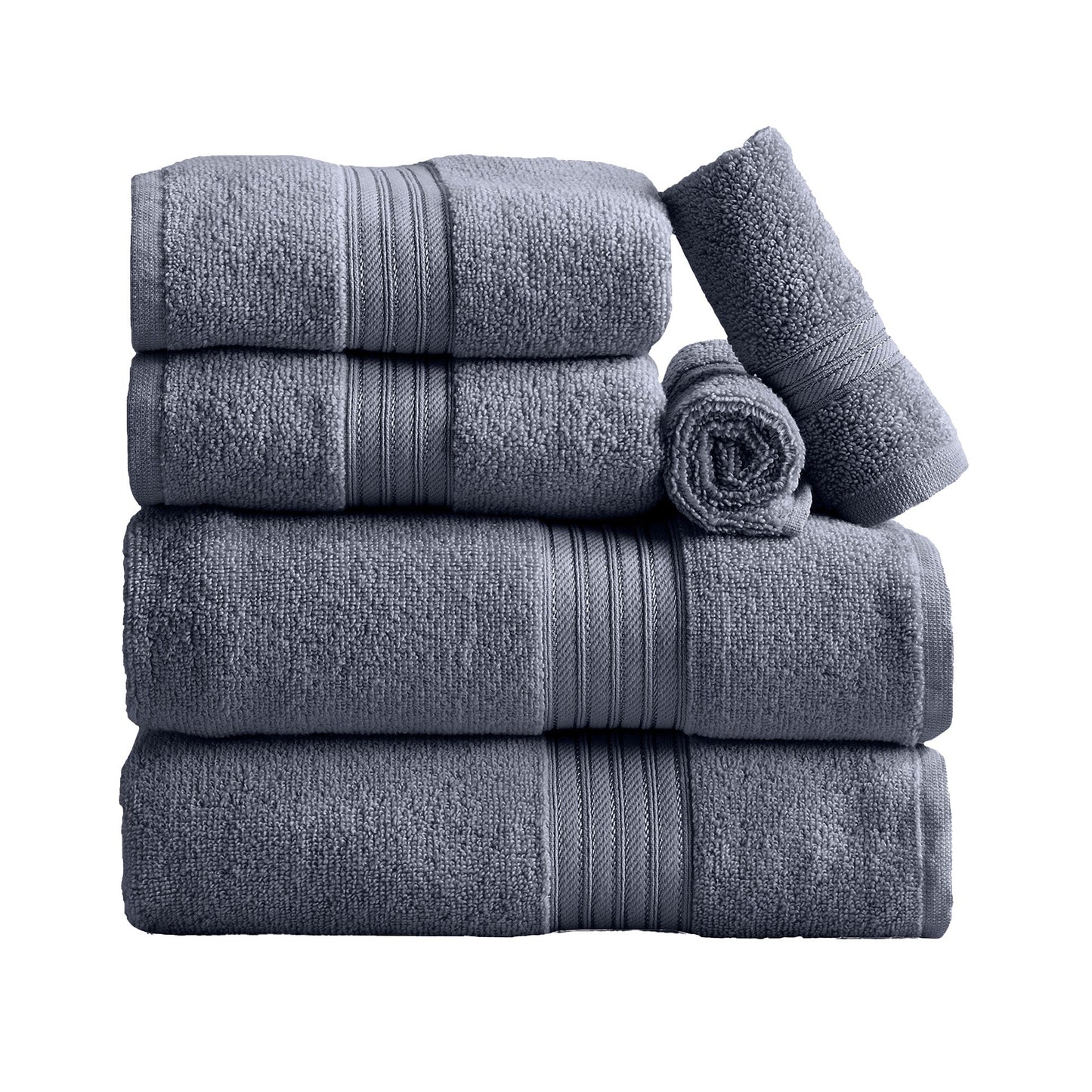 Cooper Collection Cotton Terry Bath Towel Set Lightweight Soft Towels Quick Drying Feather Spun Technology