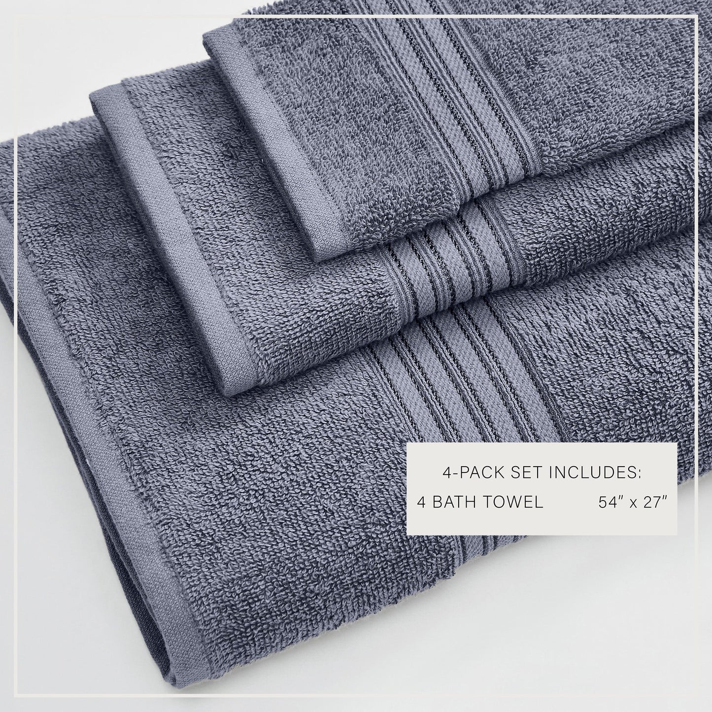Cooper Collection Cotton Terry Bath Towel Set Lightweight Soft Towels Quick Drying Feather Spun Technology