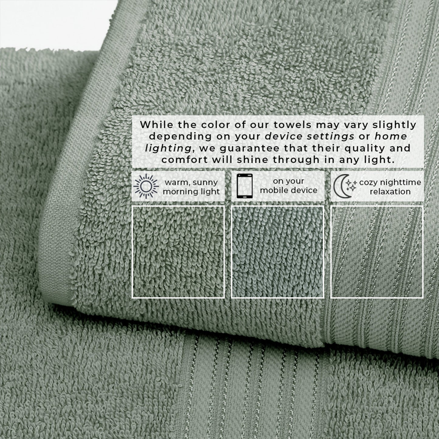 Cooper Collection Cotton Terry Bath Towel Set Lightweight Soft Towels Quick Drying Feather Spun Technology