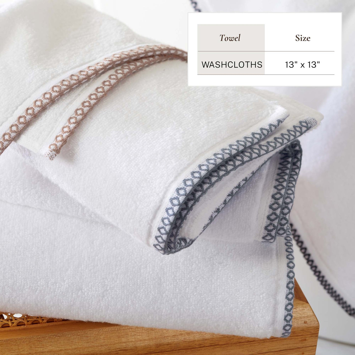 Cotton Border Stitched 6 Piece Towel Set Valery Collection Zero Twist Combed Cotton