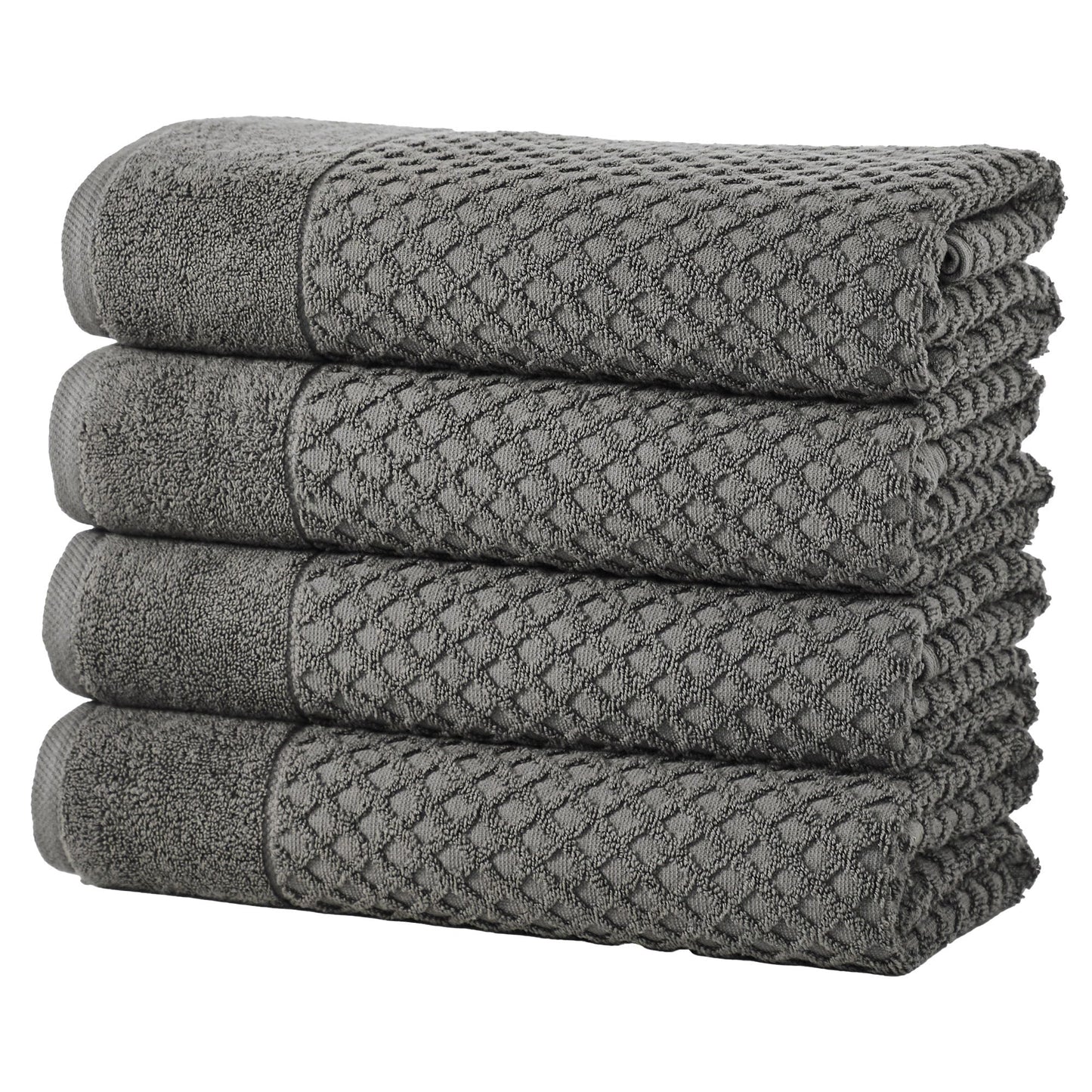 Cotton Diamond Waffle Weave Bath Towel Set Grayson Collection Low Twist Two Ply Towels For Everyday Luxury