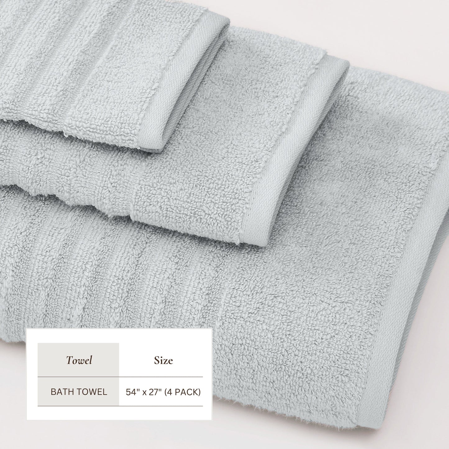 Karina Collection Luxury Cotton Bath Towels With Combed Cotton And Modern Ribbed Texture