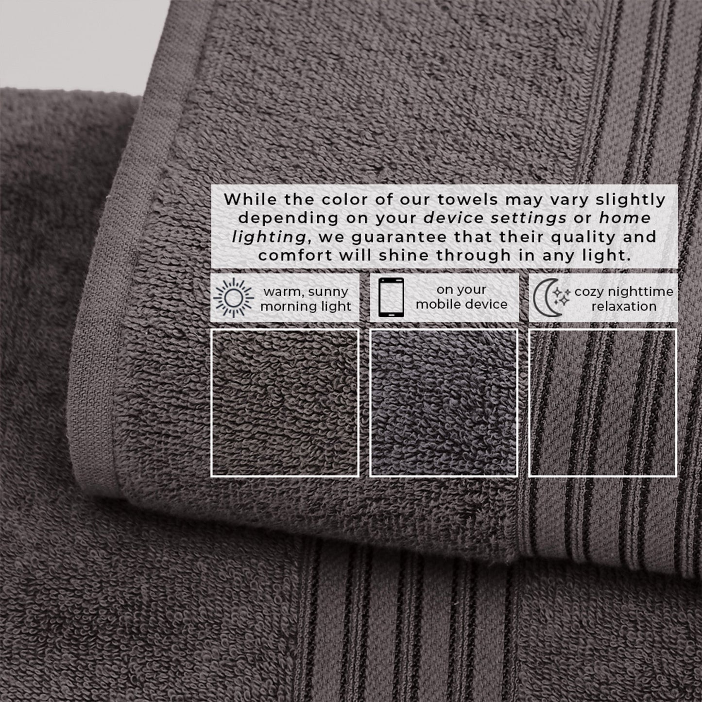 Cooper Collection Cotton Terry Bath Towel Set Lightweight Soft Towels Quick Drying Feather Spun Technology