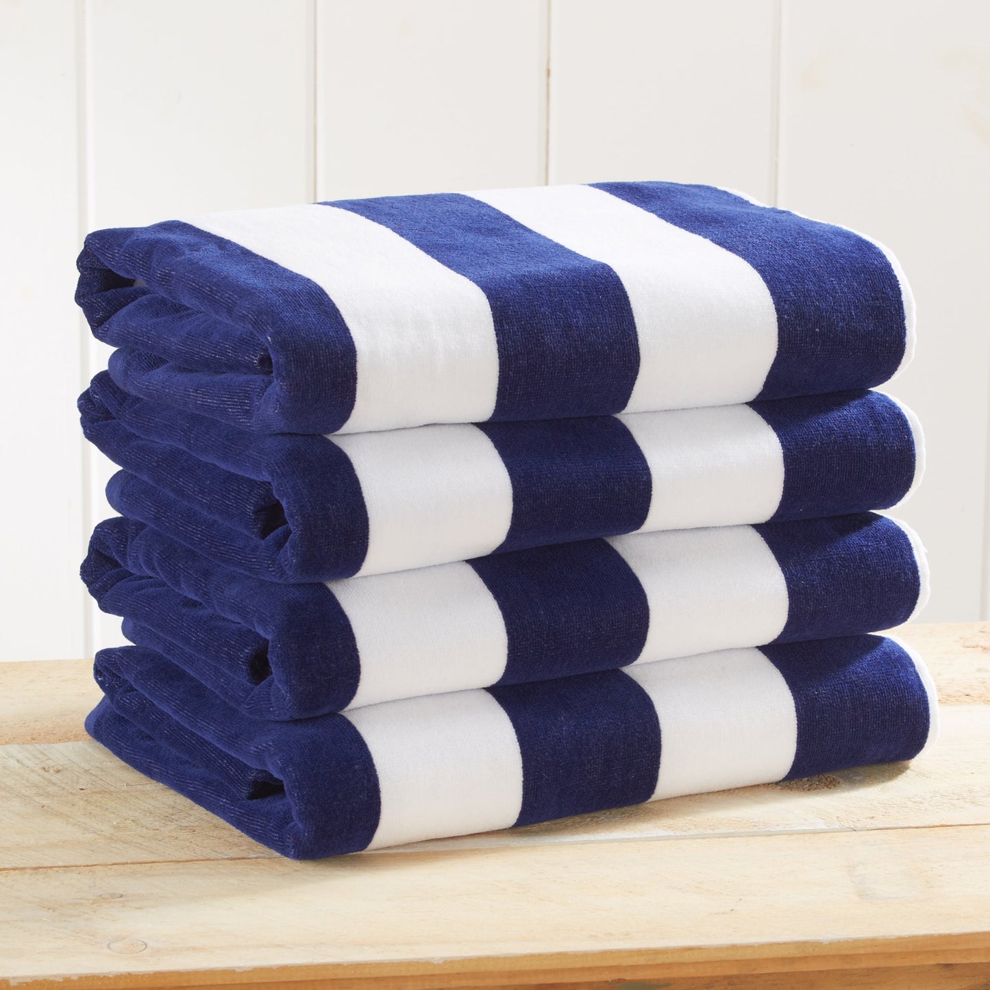 Oversized Cotton Velour Cabana Stripe Beach Towel Novia Collection Ultra Soft for Beach Poolside Camping