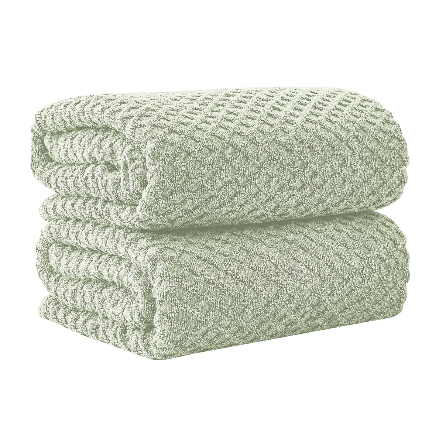 Cotton Diamond Waffle Weave Bath Towel Set Grayson Collection Low Twist Two Ply Towels For Everyday Luxury