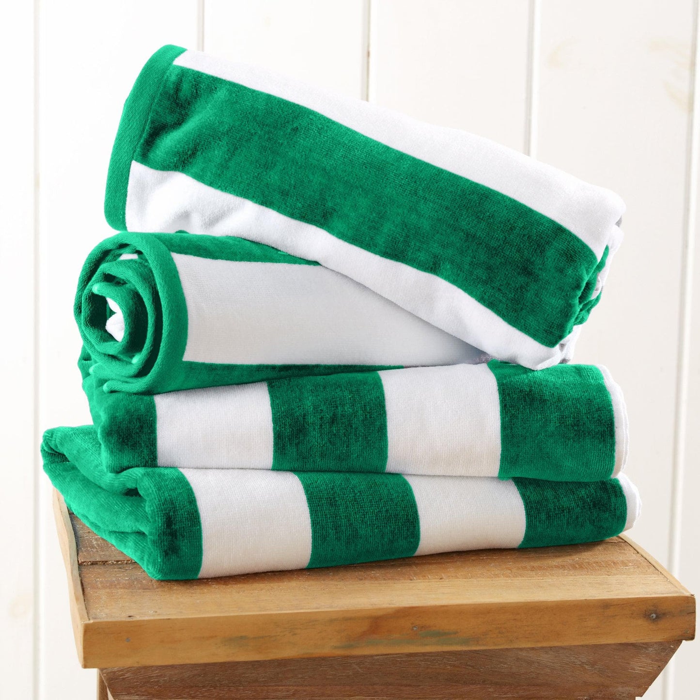 Oversized Cotton Velour Cabana Stripe Beach Towel Novia Collection Ultra Soft for Beach Poolside Camping