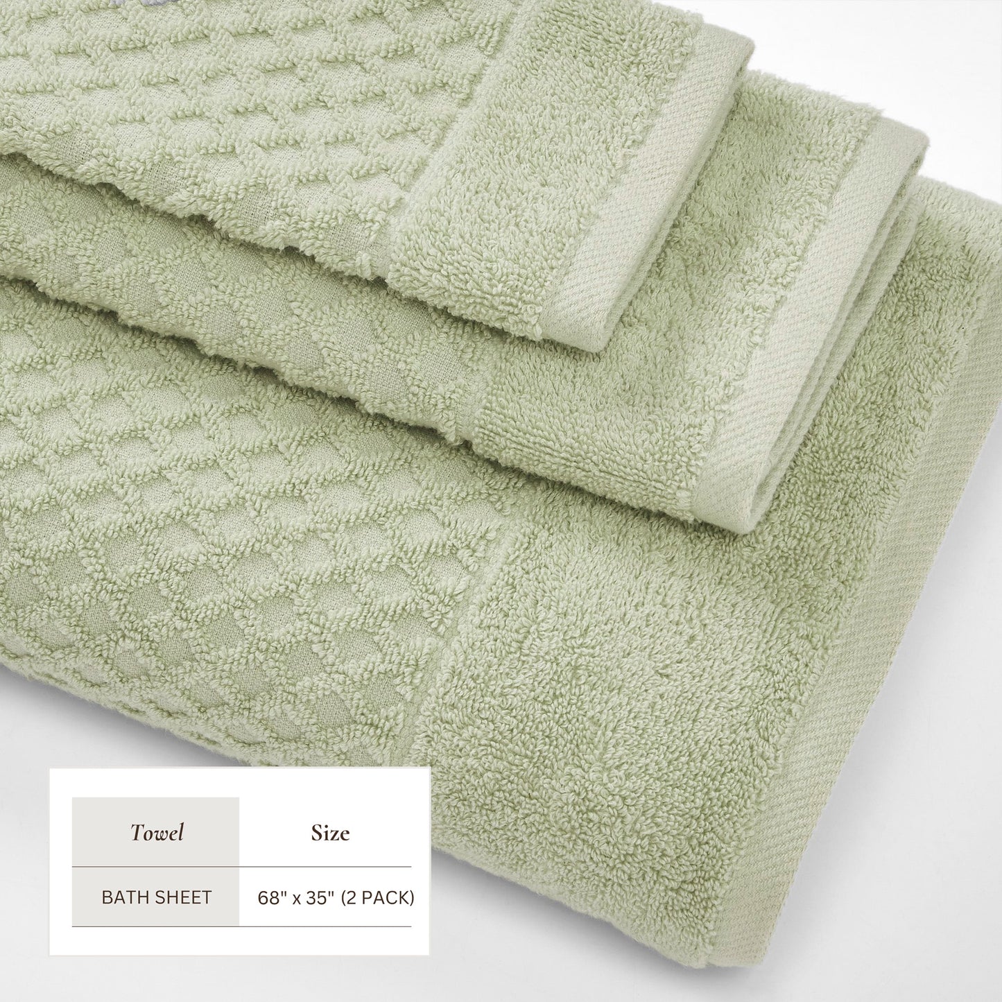Cotton Diamond Waffle Weave Bath Towel Set Grayson Collection Low Twist Two Ply Towels For Everyday Luxury