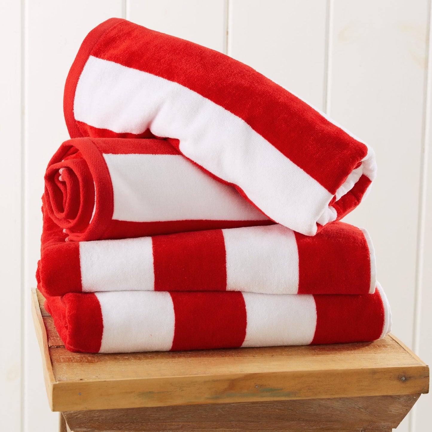 Oversized Cotton Velour Cabana Stripe Beach Towel Novia Collection Ultra Soft for Beach Poolside Camping