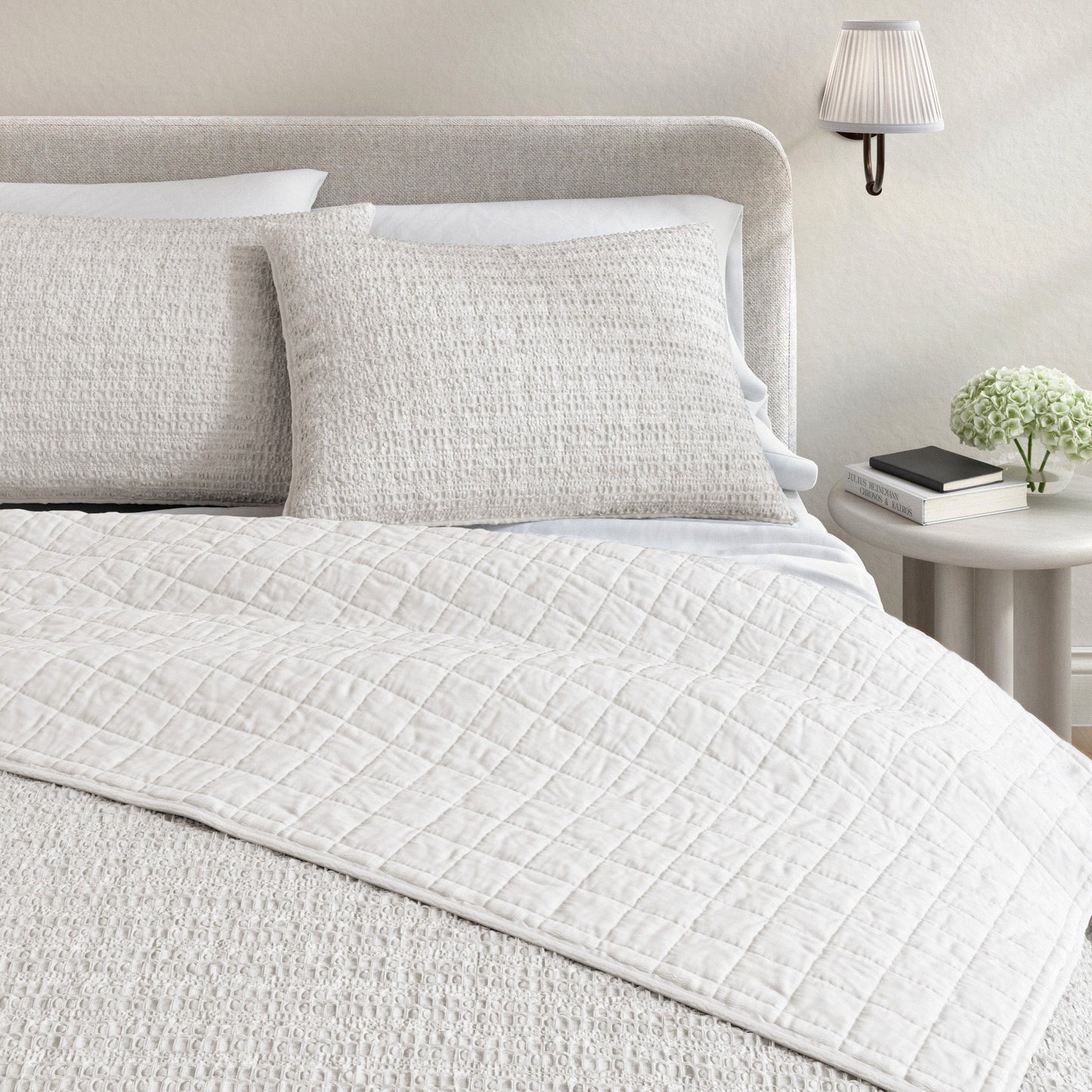 100 Percent Cotton Honeycomb Waffle Quilt Set Garment Washed Genevieve Collection