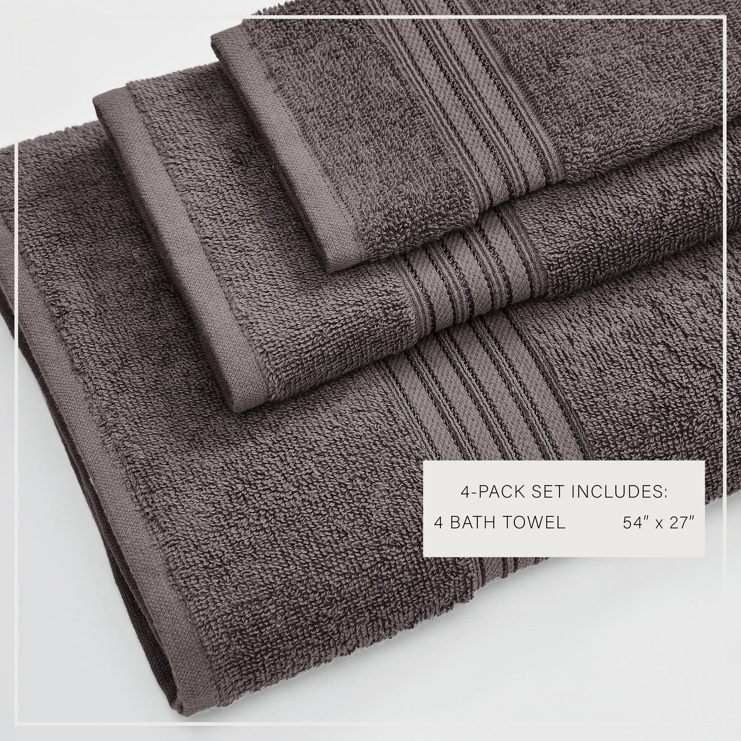 Cooper Collection Cotton Terry Bath Towel Set Lightweight Soft Towels Quick Drying Feather Spun Technology
