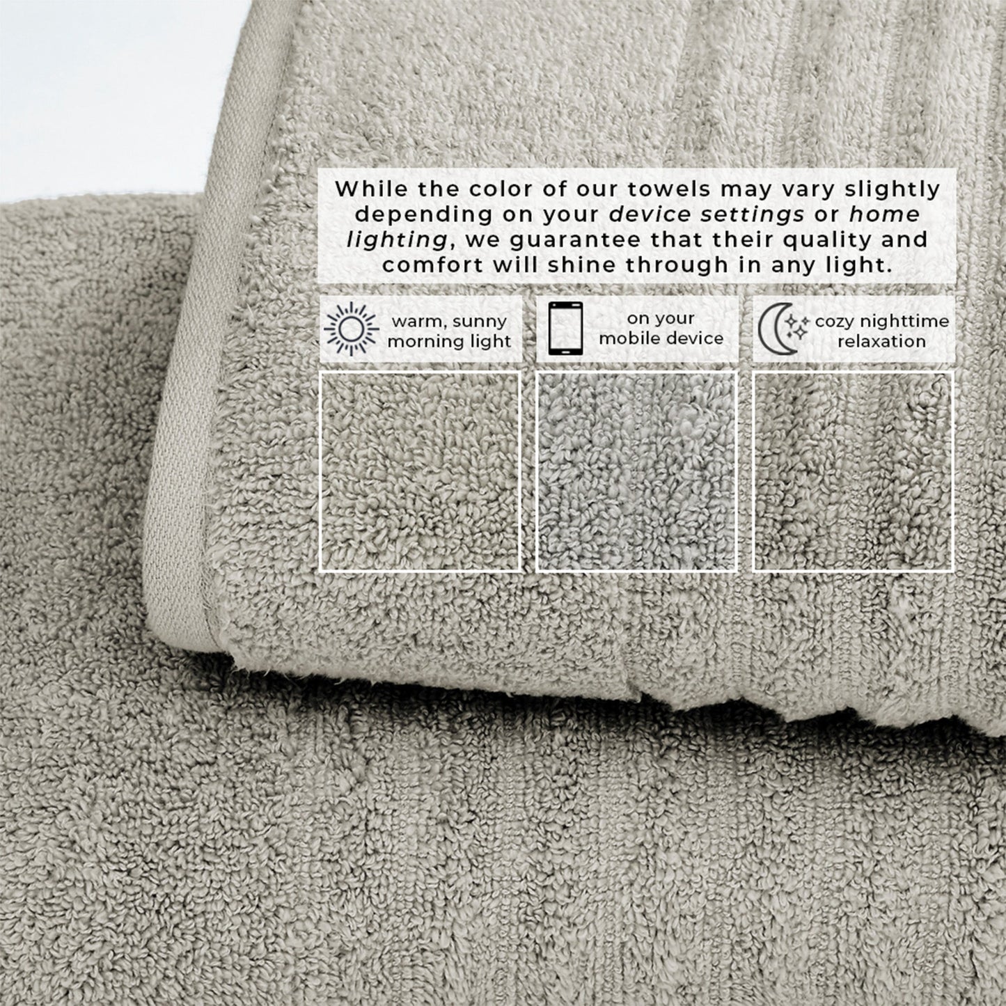 Karina Collection Luxury Cotton Bath Towels With Combed Cotton And Modern Ribbed Texture