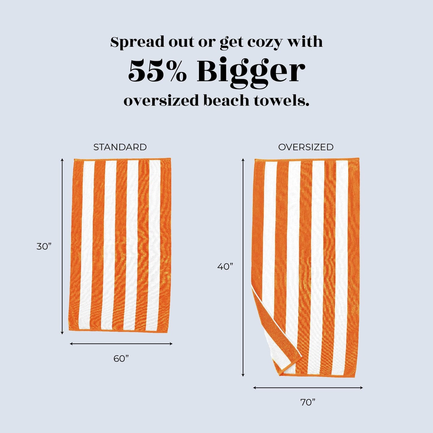 Oversized Cotton Velour Cabana Stripe Beach Towel Novia Collection Ultra Soft for Beach Poolside Camping